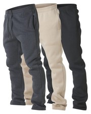 3 Pack Mens Fleece Wide Leg Sweatpants with Pockets, Open Bottom Workout Swea...