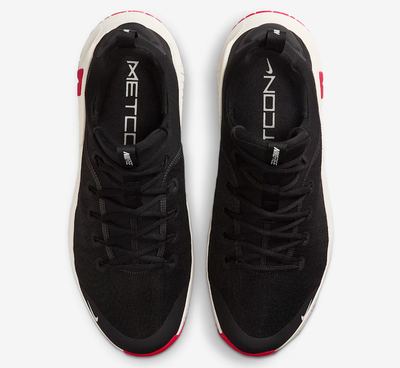 Nike Men’s metcon 6 Black and White Sneakers with Red Accents Nike Training Free Metcon 6 sneakers in black and red | ASOS main image 2