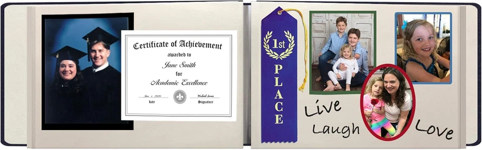 Álbum de fotos de lujo azul marino 12x16 20 páginas caja fuerte expandible para todos los tamaños Foto 4 de 4