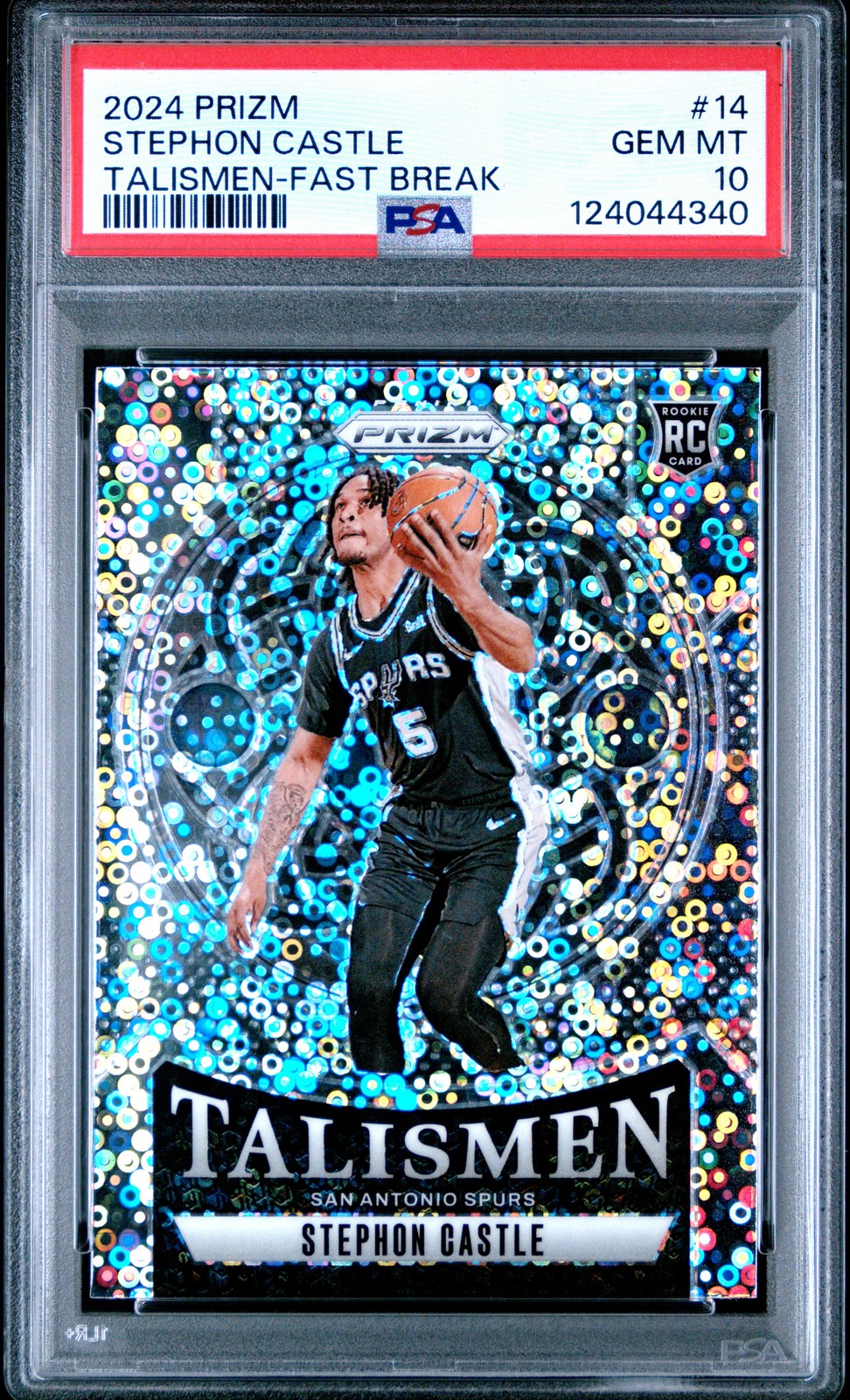 2024 PANINI PRIZM TALISMEN FAST BREAK #14 STEPHON CASTLE PSA 10