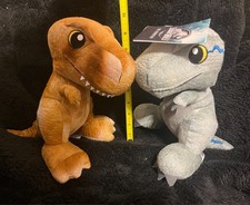 Universal Jurassic World Exhibition Raptor Blue and T-rex plush