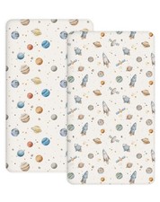 Crib Sheets for Boys and Girls, 2 Pack Fitted Baby Sheets for Standard Toddle...