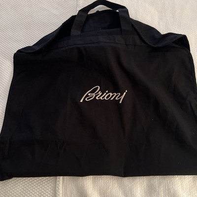 Authentic Brioni Travel Garment Bag Black with White Stitched Logo 44'' by 23''