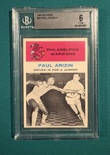 1961-62 Fleer #45 Paul Arizin In Action Drives in For a Jumper BGS 6 EX-MT 