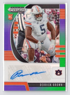 2020 Panini Prizm Draft Picks - #155 Derrick Brown Purple and Green Auto /199