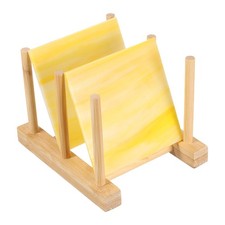 4 x 4 Inch Stained Glass Sheets, 2 Sheets Transparent Art Glass, Ginger Yellow