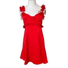 Wild Fable Red Bow Tie Ruffled Summer Dress Size XXS