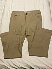 BKE Pants Womens 32L Khaki Parker Boot Cut Stretch Casual Preppy Office