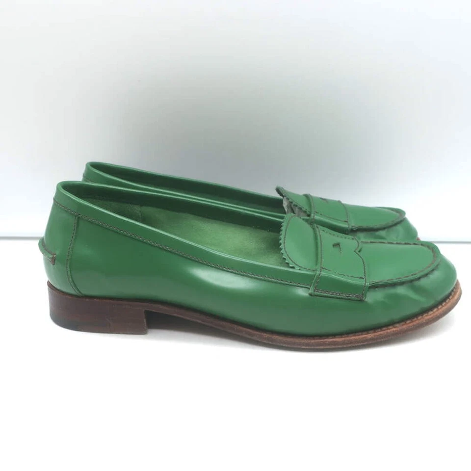 Mocasines Prada Penny de cuero pulido verde talla 38 Foto 2 de 4