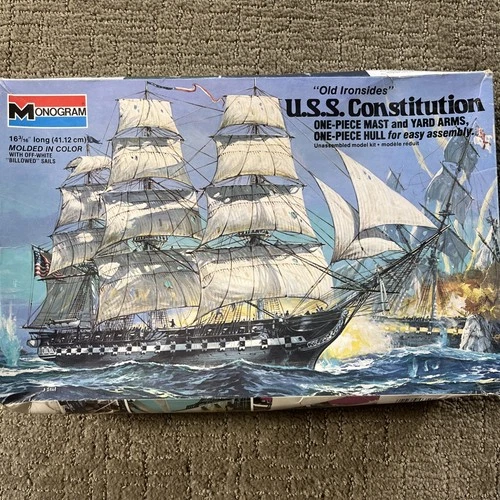Monogram Model Kit Ship USS Constitution 3501 Old Ironsides 16” 1:225 1977