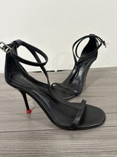 Alexander McQueen Harness Heels T-Bar Strap Leather Black Size 5 Women’s