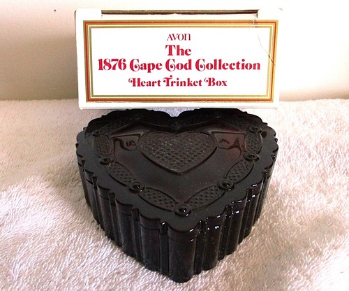 Vintage The 1876 Cape Cod Collection Avon Ruby Red Heart Trinket Box | eBay