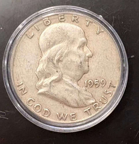 🔥 1959-D Frankiln Half Dollar 90% Silver CoinSnap analysis is Fine to AU🔥