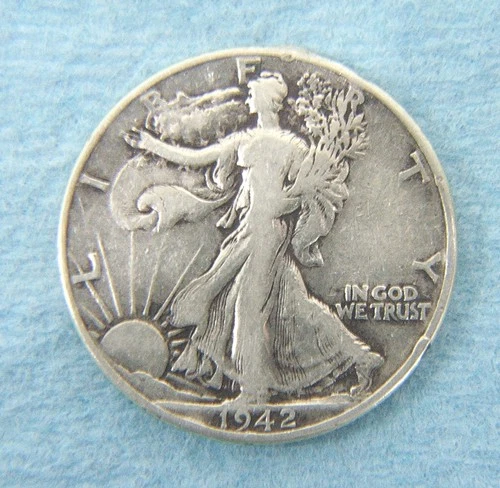 1942-P Liberty Walking Silver Half Dollar #1176, Uncertified Very Fine Condition