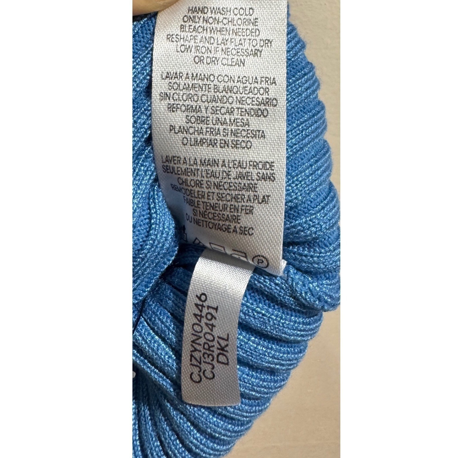 VTG Calvin Klein Womens Knit Polo Top Medium Ribbed Y2K Short Sleeve Blue Preppy thumbnail 5