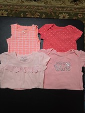Girls Sz 6-9m Lot Of 4 One Piece Rompers