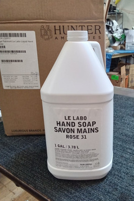 Lot of 4 Fairmont Le Labo Hand Soap Savon Mains Rose 31, 1 Gal ea. FAIR-LQSP01