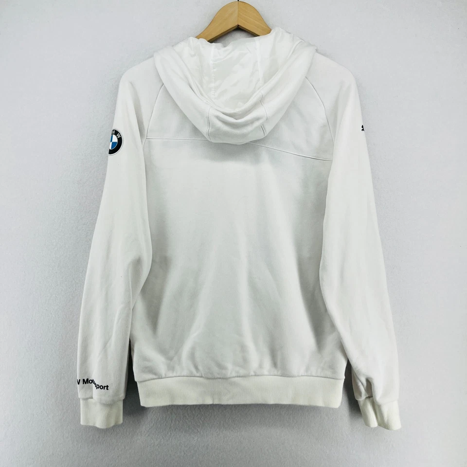 Sudadera con Capucha BMW Adulto S PUMA MOTORSPORT Lujo Auto Alemania Sudadera Cremallera Completa Blanca Foto 3 de 4