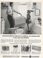 1963 General Electric: Bedroom Air Conditioner Vintage Print Ad