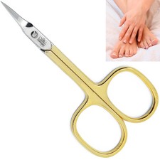 3.5" Gold Plated Curved Precision Tip Cuticle Scissors