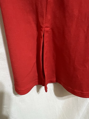 Red T-shirt dress Medium Sexy stretch office club preppy spring summer Comfy Q - Picture 4 of 5