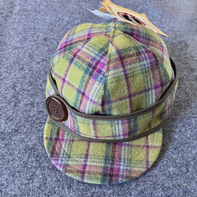 Stormy Kromer The Button Up Cap Aurora Plaid Wool Winter Hat Size 7 1/8 NWT USA