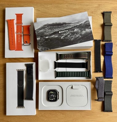 Apple Watch Ultra 2 49mm Titan GPS LTE + Ocean Band + Trail Loop + Zubehör