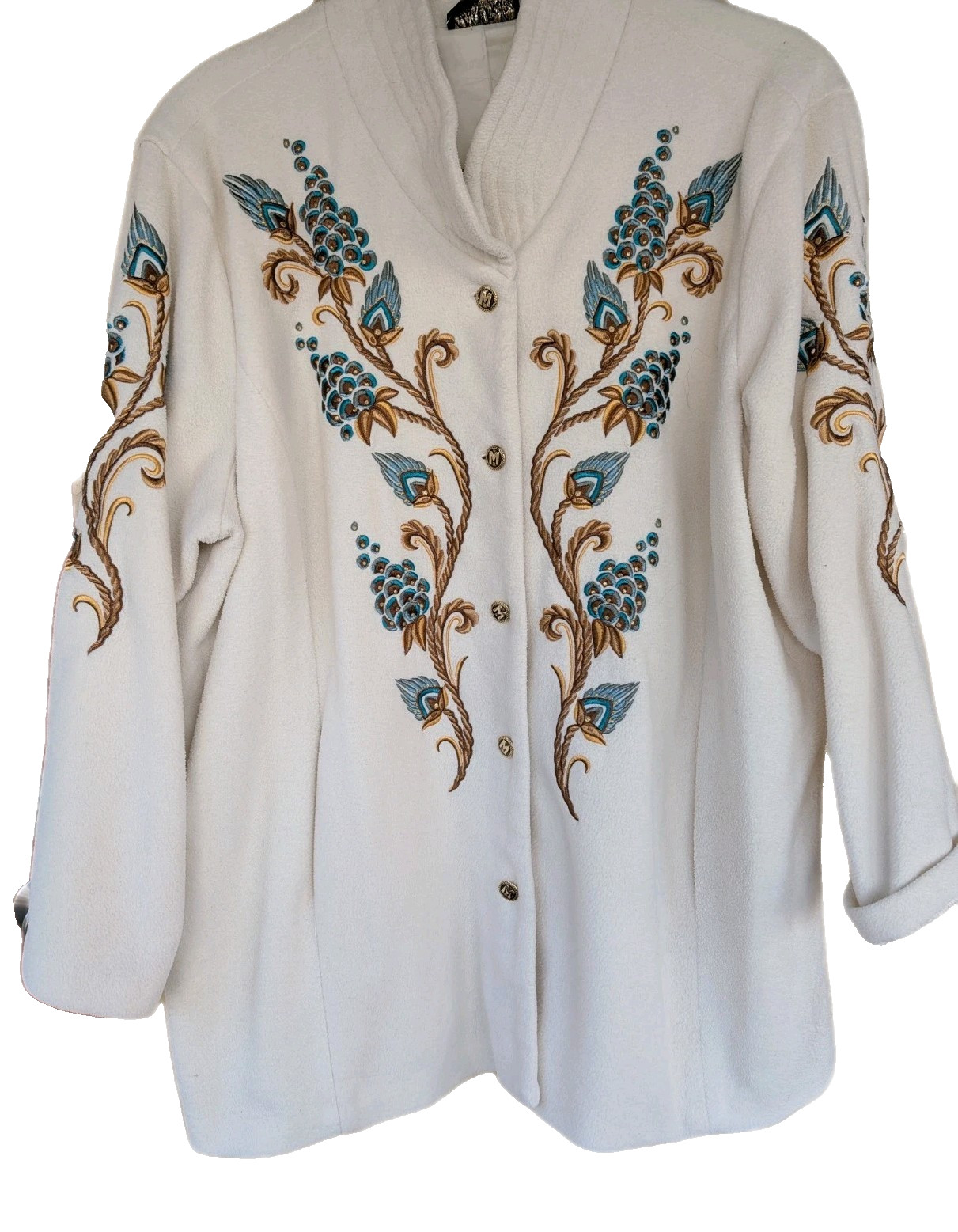 BOB MACKIE WEARABLE ART 3X FLEECY EMBROIDERED COA… - image 1