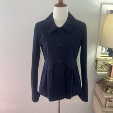 J. Crew Factory Navy Blue 100 Cotton Blazer Size 2