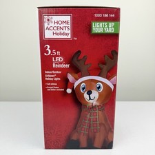 NEW Home Accents 3.5 Ft LED Reindeer Christmas Inflatable Indoor Outdoor Decor