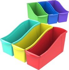 Large Book Bin Interlocking Plastic Organizer Home Office Classroom
