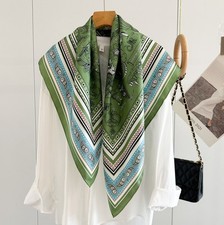 14 Momme Twill 100 Silk Mulberry Scarf Animal Horse Print Wrap Square Shawl35''