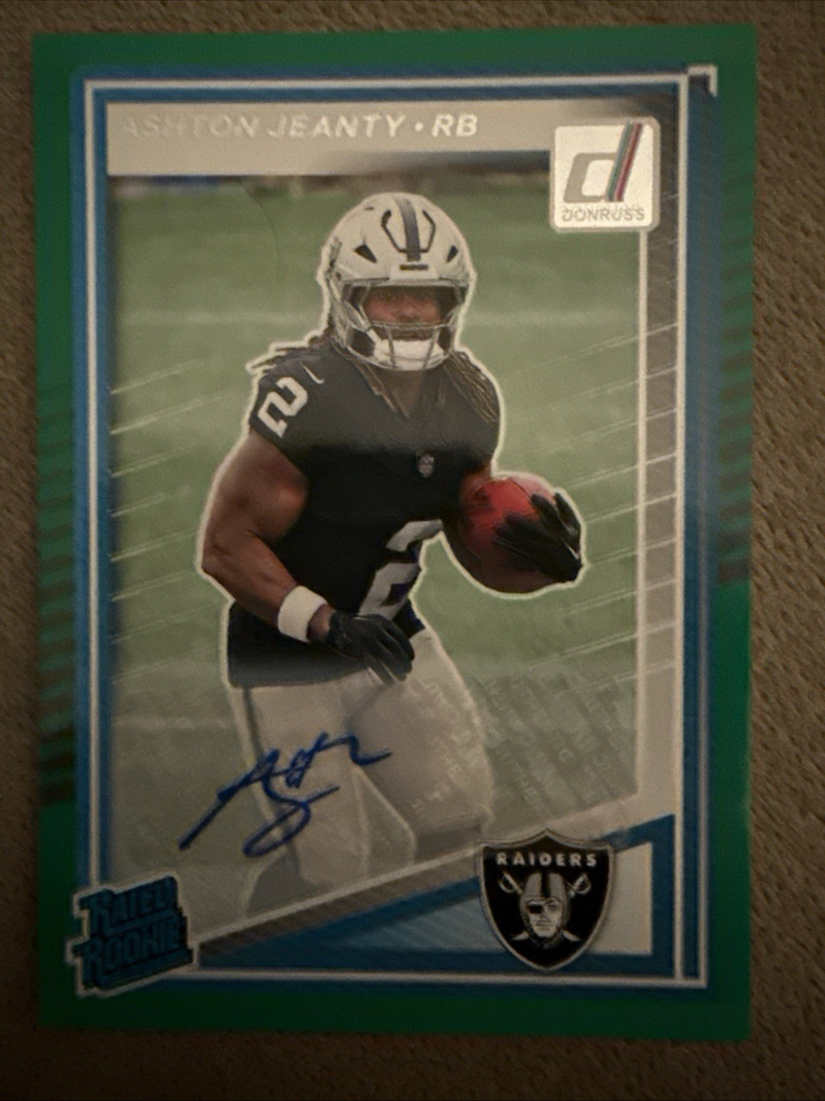 2025 Panini Donruss - Rated Rookie Ashton Jeanty #305 Green Autographs (AU, RC)