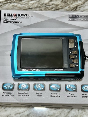 Bell & Howell 2 View 18.0MP Waterproof Selfie Digital Camera Blue TESTED - Picture 3 of 12