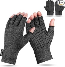 2 Pairs Fingerless Arthritis Compression Gloves for Women Men