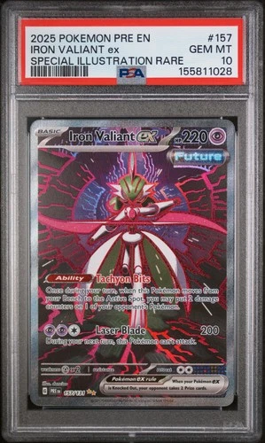 2025 POKEMON PRE EN-PRISMATIC EVOLUTIONS #157 IRON VALIANT EX PSA 10