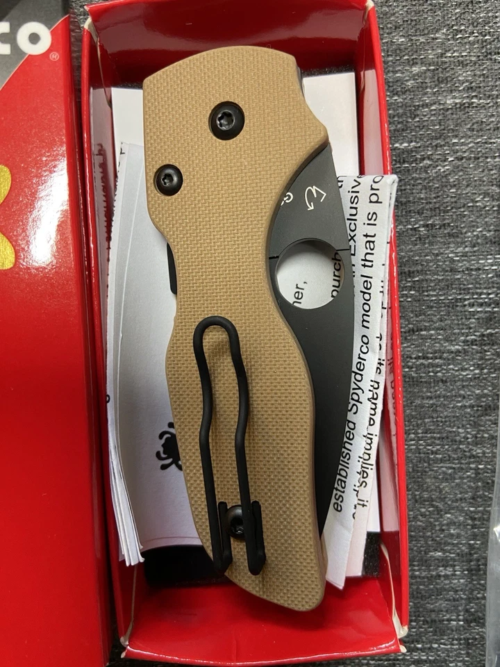 🔥🦂Spyderco REC Exclusivo Lil Nativo Coyote Marrón G10 Negro DLC 10V Escorpión📬 Foto 4 de 4