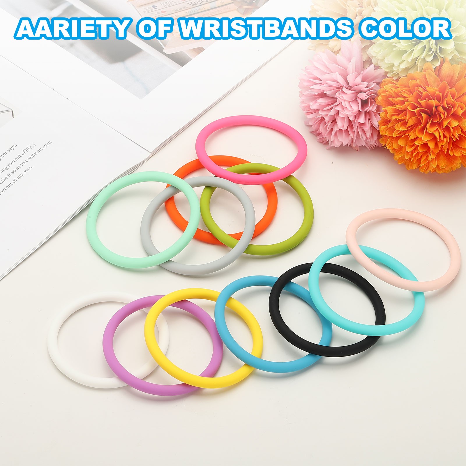 2pcs Silicone Bracelets Band, Sport Wristband Bracelet, Gray