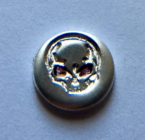 0.50 Gram Solid Silver SKULL Round - .999 Pure Bullion - FREE SHIPPING NICE!!!!!