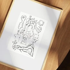 Original Fine Art Print A4 – Contemporary Figurative Drawing by Ramon van Geest