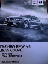 BMW M6 Gran Coupe Models Original Car Sales Info Brochure Price List 2013