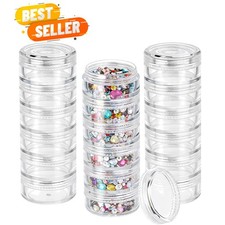 3 Sets 6 Layer Stackable Plastic Containers, 10G/10ML Clear Cosmetic Storage ...