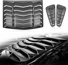 Rear  Side Window Louvers Matte Black for 2005-2014 Ford Mustang