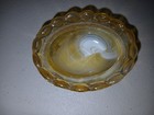 Boyd hen on nest salt cellars Slag Glass Caramel Yellow With White Miniature — photo 5
