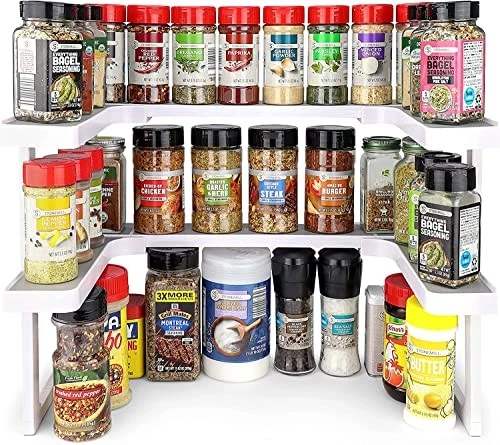 Spicy Shelf Premium Expandible 2 Niveles Estante de Especias Organizador USO2.0 - Blanco Foto 3 de 4