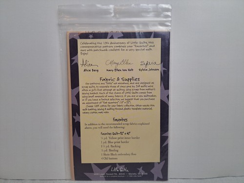 Little Quilts Quilt Pattern - Favorites Anniversary Celebration #LQC19 - Uncut - Picture 3 of 4
