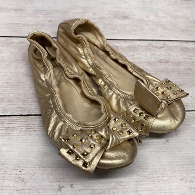 Corso Como Ballasox Gold Ballet Flats Shoes Size 6 Travel Flight Airplane