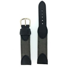 Swiss Army Black and Gray Suede Leather Watch Band 18mm