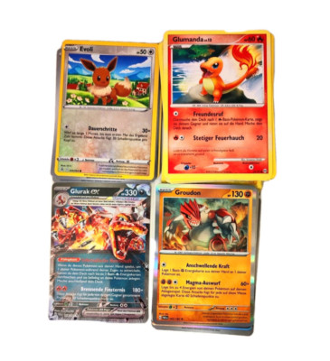 Pokemon Karten Deutsch Sammlung 100 Stück Original | inkl. V/EX - 20 Holo Karten