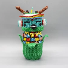 NATIVE AMERICAN BEADWORK-LARGE BEADED DEER KACHINA-FERRELL ZEENA-HOPI